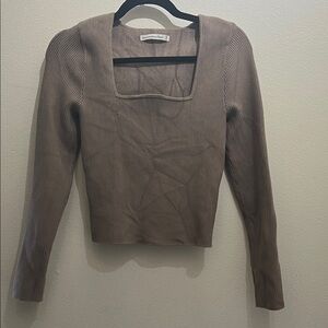 //ABERCROMBIE & FITCH// Taupe Square Neck Knit Top